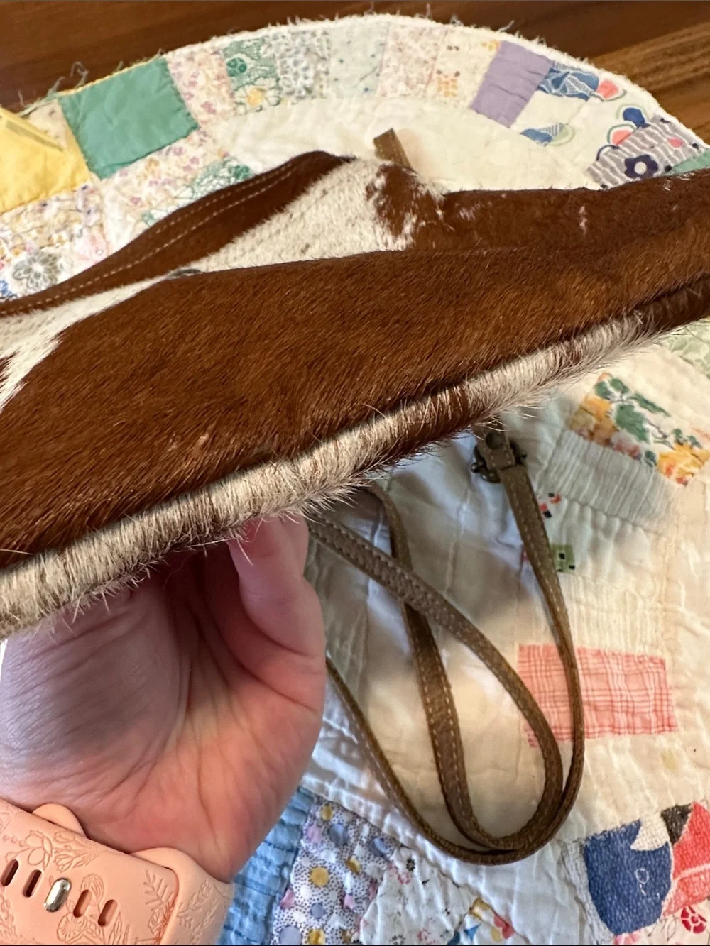 Myra Bag Brown and White Cowhide Crossbody
